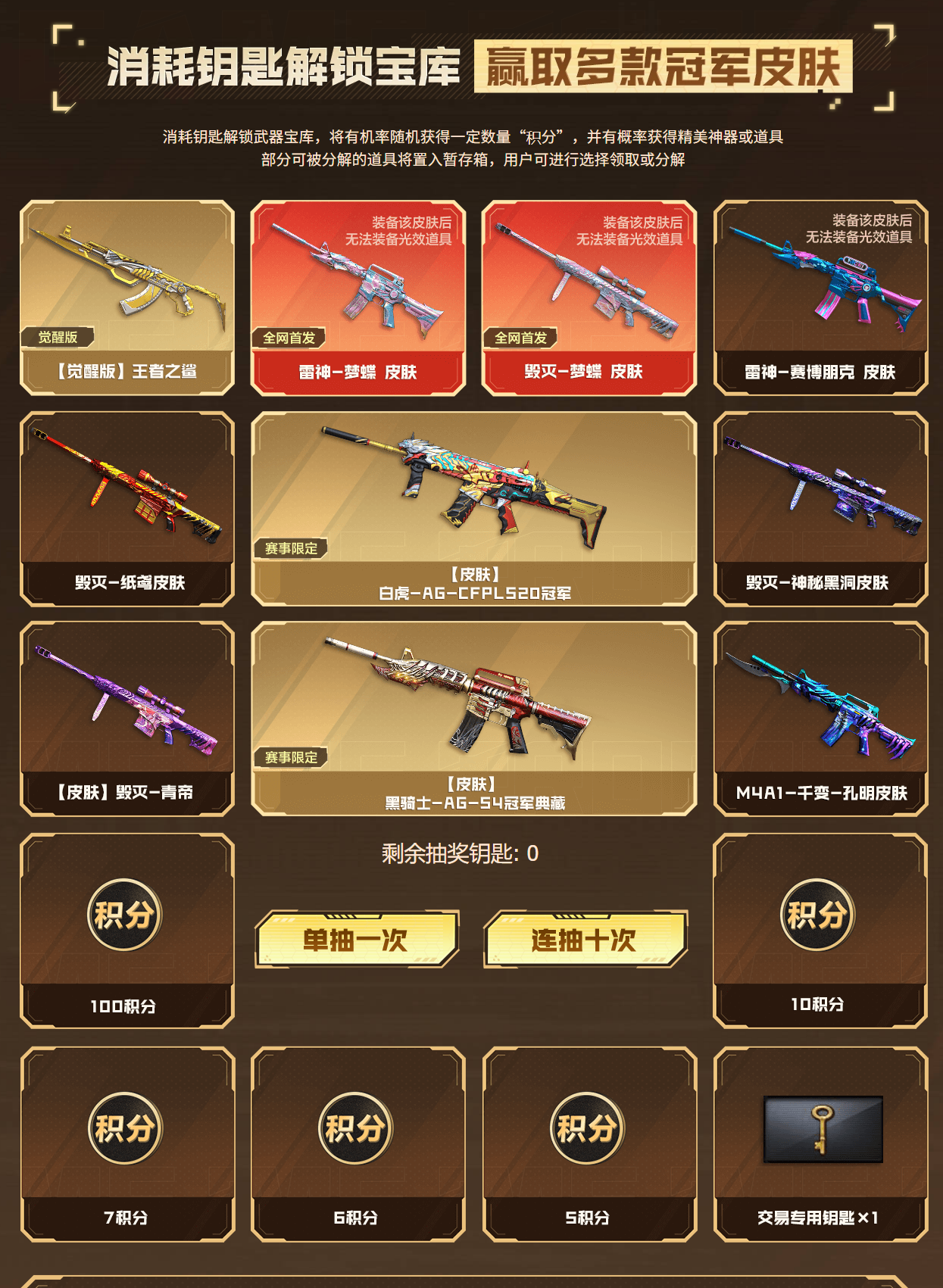 cf赛事皮肤限时返场 雷神-梦蝶皮肤,毁灭-梦蝶皮肤,白虎-ag-cfpls20